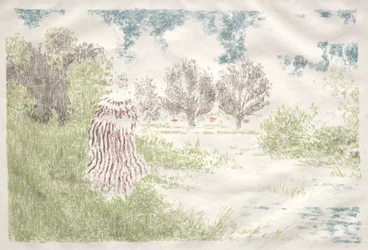 Landscapes: Woman in a Striped Dress Landscape: Woman in a Striped Dress, 1898.