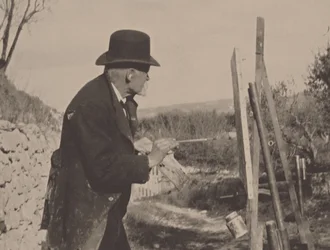 Paul Cézanne maleri i Les Lauves, 1906.