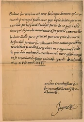 Brev fra kong James VI 1566-1625 til hans mor, dronning Mary 1542-1587, 1584-5