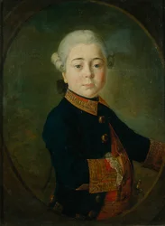 Portræt af grev Nikolai Dmitrievich Matyushkin med barn, 1763
