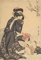 En kvinde leger med en ung dreng, ca. 1804.