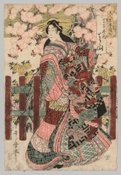 Chōzan fra Chōjiya fra serien Triptych of Beautys Before Blinds