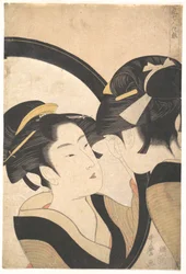 Naniwa Okita, der beundrer sig selv i et spejl
