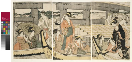 På toppen og under Ryogoku-broen