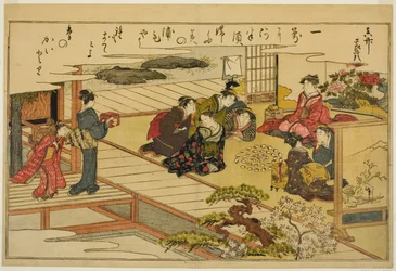 Shell-Matching Game, fra den illustrerede bog "Gaves from the Ebb Tide (Shiohi no tsuto)"