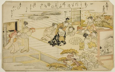 Shell-Matching Game, fra den illustrerede bog "Gaves from the Ebb Tide (Shiohi no tsuto)"