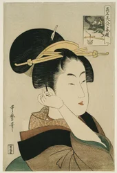 Tatsumi Roko, fra serien "Renowned Beauties Likened to the Six Immortal Poets" ("Komei bijin rokkasen")
