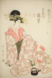 Courtesanen Hanamurasaki fra Tamaya, fra serien "Courtesans of the Five Festivals (Yukun gosekku)"