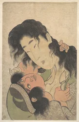 Yamauba leger med Kintarō