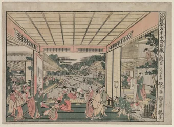 Chushingura: Akt VII fra serien Perspective Pictures for The Treasure House of Loyalty, ca. 17