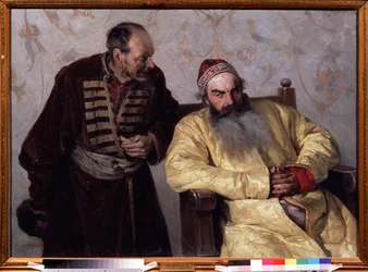 Une denunciation au Boyar (boiard, boiar) (To The Boyar With A Denunciation). I de urolige tider (1598-1613) under tsar Ivan IV den Forfærdeliges (1530-1584) regeringstid i storhertugdømmet Moskva talte en mand med et foldet papir i hånden til