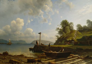Kystlandskab med huse