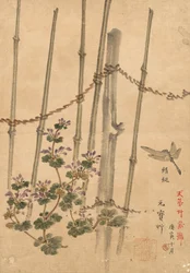 Bambushegn og krysantemum, ca. 1890.