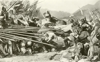 Arnold Winkelried i Sempach (dybtryk)