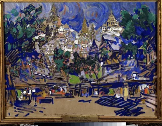 Scenografisk udkast til operaen Den gyldne hane af Nikolaj Rimskij-Korsakov (1844-1908), værk af Konstantin Aleksejevitj Korovin
