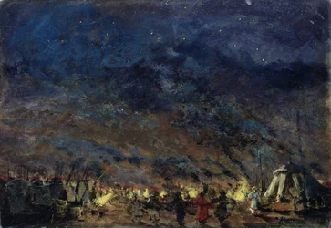 Den polovtsiske lejr. Scenedesign til operaen Prince Igor af A. Borodin, 1914