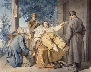 Godsejer og hans livegne, 1853