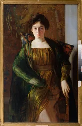 Portræt af Henrietta Hirshmann (1885-1970). Maleri af Konstantin (Constantin) Andreyevich Somov (1869-1939), olie på lærred