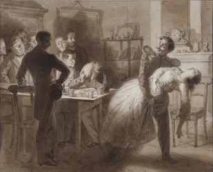 Illustration til digtet Tambov-kassererens hustru af M. Lermontov, 1862