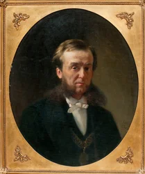 Portræt af Comte Piotr Aleksandrovitch Valouiev (Pyotr Aleksandrovich Valuev) (1815-1890) - Peinture af Konstantin Yegorovich Makovsky (Constantin Makovsky) (1839-1915), i karton