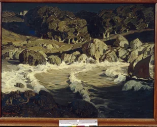""Night At Sea" (Night At Sea) Maleri af Konstantin Bogayevsky (1872-1943) Dim 109x144,5 cm 1903 State A Radishchev Art Museum, Saratov