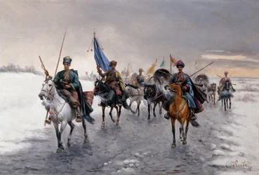 En guldtransport i Sibirien (olie på lærred)