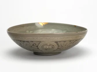 Skål med kraner og skyer, ca. 1150-1200 (celadon-glaseret stentøj)