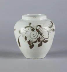 Krukke med blomsterdesign, Yi-dynastiet, 1392-1910 (keramik)