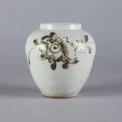 Krukke med blomsterdesign, Yi-dynastiet, 1392-1910 (keramik)