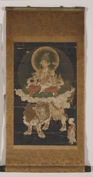 Manjushri (farve på silke, monteret som en hængende rulle)