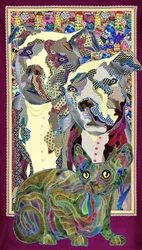 Farverig abstrakt dyre-collage