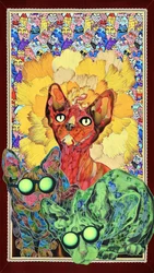 Farverige Sphynx-katte