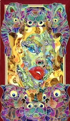 Surrealistisk katte-mosaik