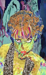 En livlig popkunst-kvinde
