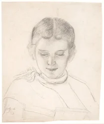 Kunstnerens søster, Elizabeth Zahrtmann, læsende