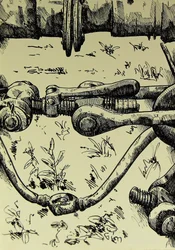 Illustration af naturen i industrien