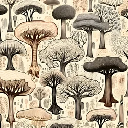 Træstammesektioner, boho-clipart, boho-tegnemønstre, boho-stamme 4