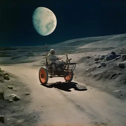 Månebille, månelandskab med kratere 2