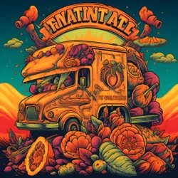 en kunstnerisk begivenhedsplakat for foodtrucks i en skatepark i det nordlige Californien 4