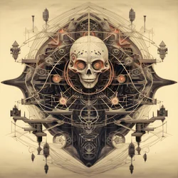 leonardo davinci koncept skitse album artwork rod af et træ, der vokser ud af jorden og stiger op i himlen som knægt og bønnestilken 4
