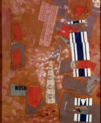 Hvid karnevalscollage af Kurt Schwitters (1887-1948) 1946 Privat samling