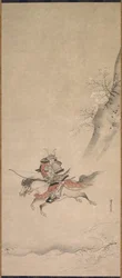 En samurai til hest, 1600-tallet.