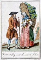 Bonde og bonde i Paris - i "" Encyclopedia of Travels"" af J. Grasset St. Sauveur, Deron, Paris
