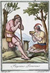 Perudian Peasants - i "" Encyclopedia of Travels"" af J. Grasset St. Sauveur, red. Paris