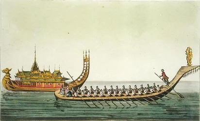 Burmesiske skibe, illustration fra 