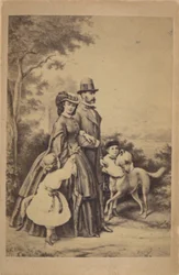 Franz Joseph I og Elisabeth af Østrig og deres kejserlige familie (illustration)