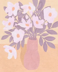 Blomster i lyserød vase, 2023 (digital)