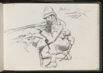 ?Jenkins? knælende for at skyde, 1879