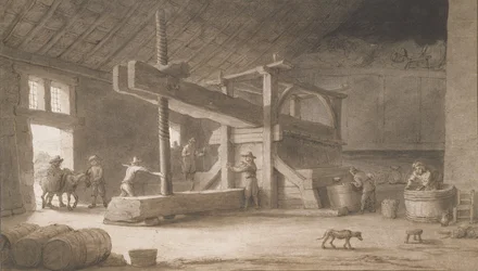 Vinpresse af Monsieur Dittyl, uden for Nantes, ca. 1670 (pen og blæk med vask på papir)