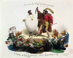 «Hernani Sublime, en romantisk ret», karikatur af Hernani af Victor Hugo (1802-85), ca. 1830